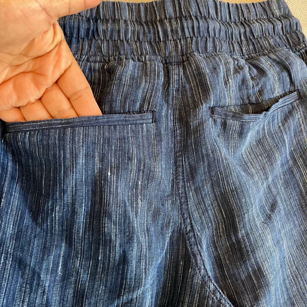 ATHLETA the Cabo Linen Textured Wide Leg Pant in Blue 100% Linen Women's Size 0 - Picture 11 of 15